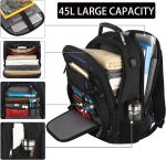 18.4 Laptop Backpack for Men, 55L Extra Large Gaming Laptops Backpack with USB Charger Port, TSA Friendly Flight Approved RFID Anti-theft Pocket, Water Resistant Suiltable for Travel Business Work - Image 2